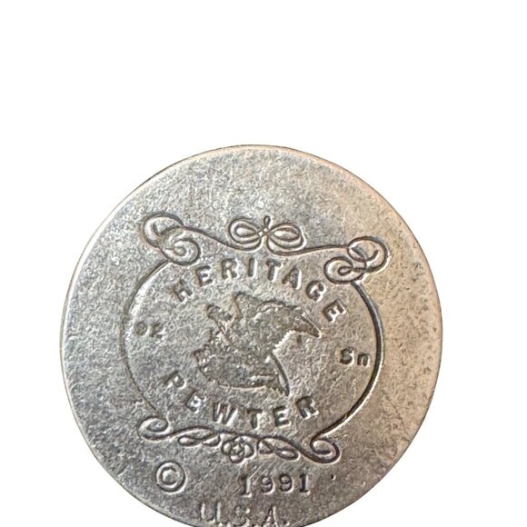 Heritage Pewter Floral Round Trinket Box With Lid Decorative Keepsake Box Blue - Picture 5 of 5